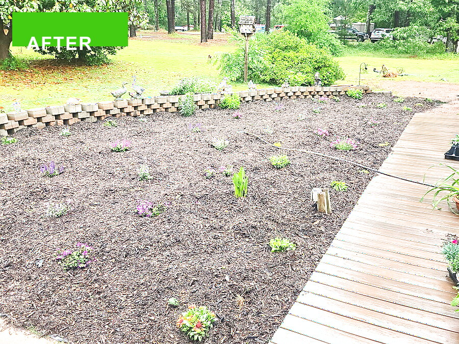 Ranch property after full-yard mowing and edging